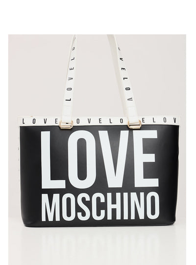 Moschino Bag - Logo All Over Tote - Black and White - JC4180PP1DLI0100