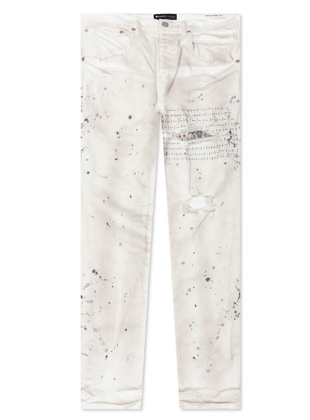 Purple-Brand Jeans - Bandana Patch Pocket - White - P002-BPW