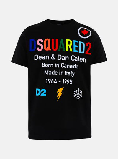 Dsquared2 T-Shirt - Multi Logo - Black - S74GD0855