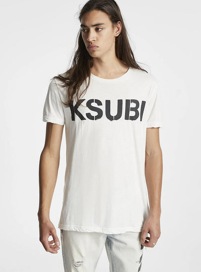 Ksubi T-Shirt - Stencil Kash - White - 5000006608