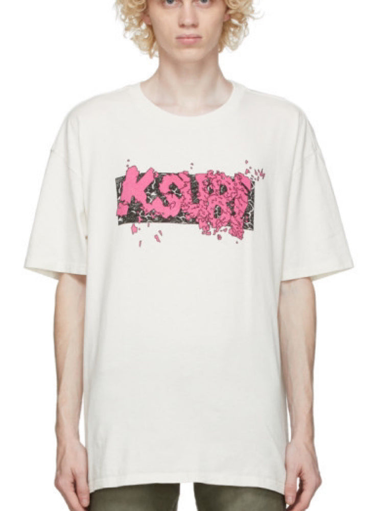 Ksubi T-Shirt - Trashed SS Bleached - White - 5000005360