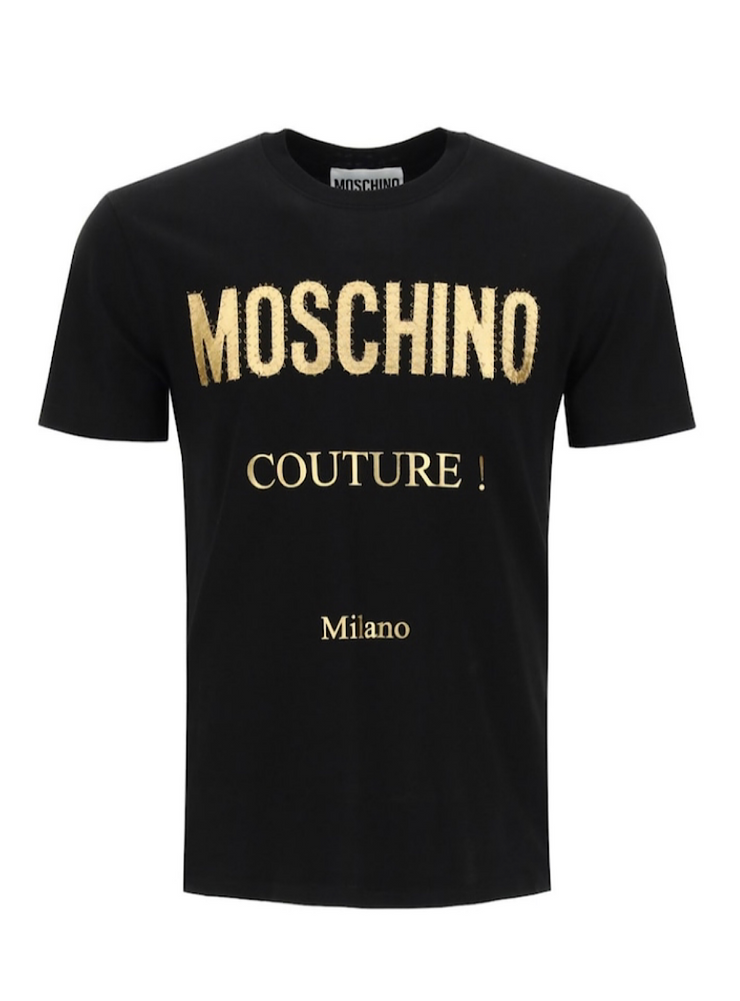Moschino T-Shirt - Stitched Gold Logo - Black - Z0A0771