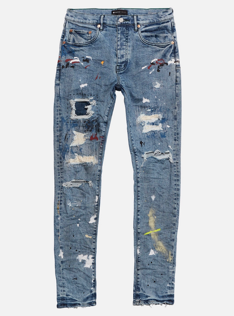 Purple Brand Jeans - Paint Ripped - White - P001 – Dabbous