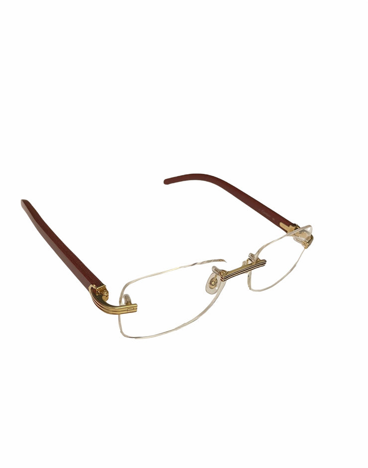 Cartier Glasses - Gold/Burgundy/Transparent - CT0286O-004