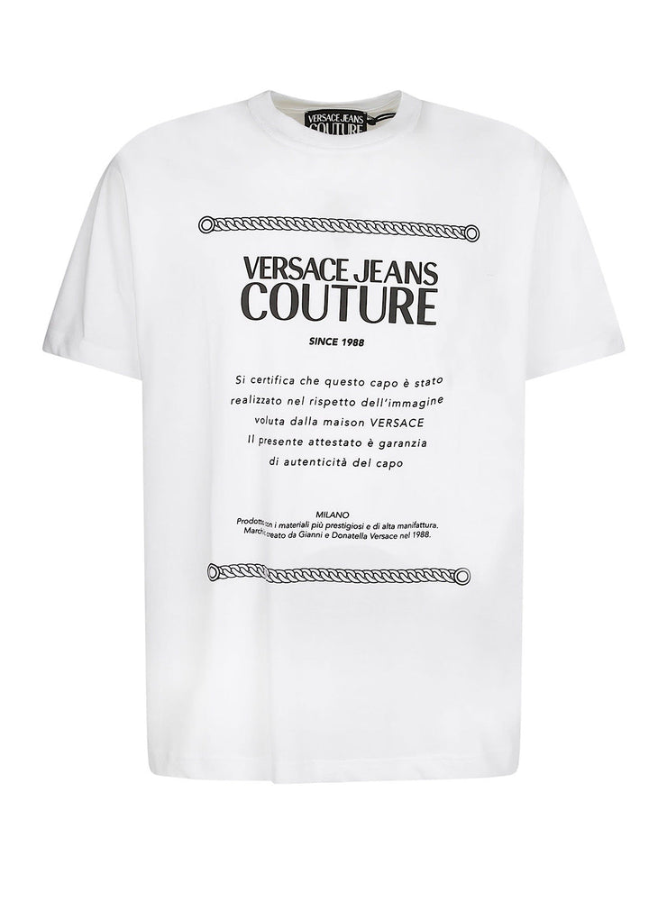 Versace T-Shirt - Organic Cotton Jersey - White - 71GAHT02