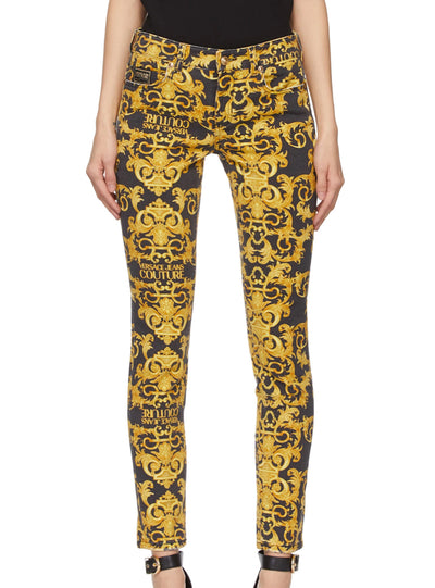 Versace Jeans - Print Sprous Baroque  - Black And Gold - A1H4A0J0