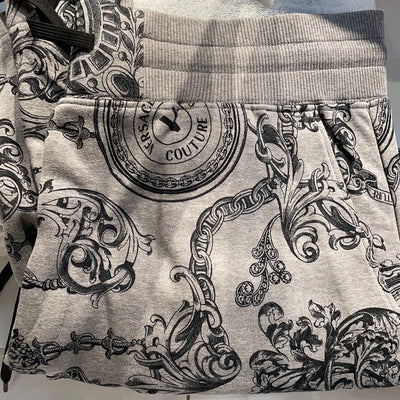Versace Shorts - Fleece Print Baroque - Grey - 71GAD3P0