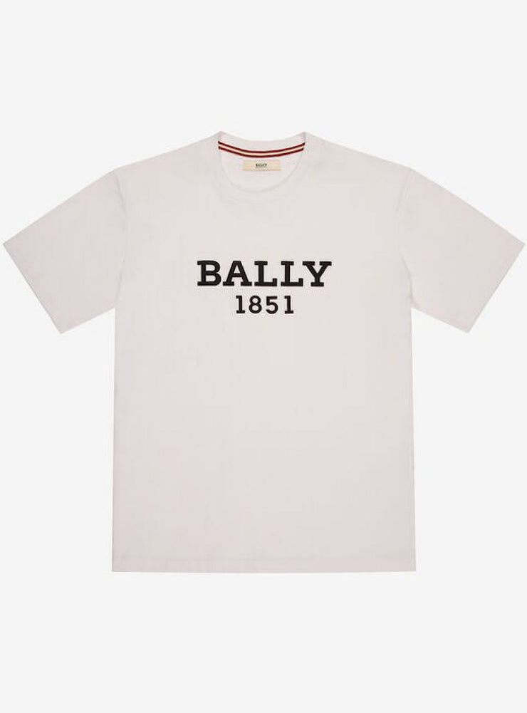 Bally T-Shirt - Bianco Cotton Embroide - White And Black - M5BA750F