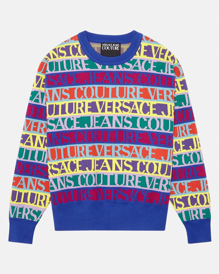 Versace Sweater - Allover Logo - Multi - 71GAF814