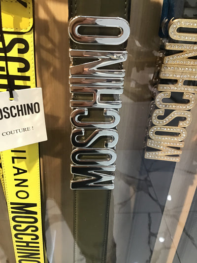 Moschino Belt - Olive Silver Buckle