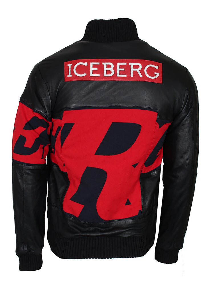 Iceberg Jacket - Leather - Black And Red - P19II1P