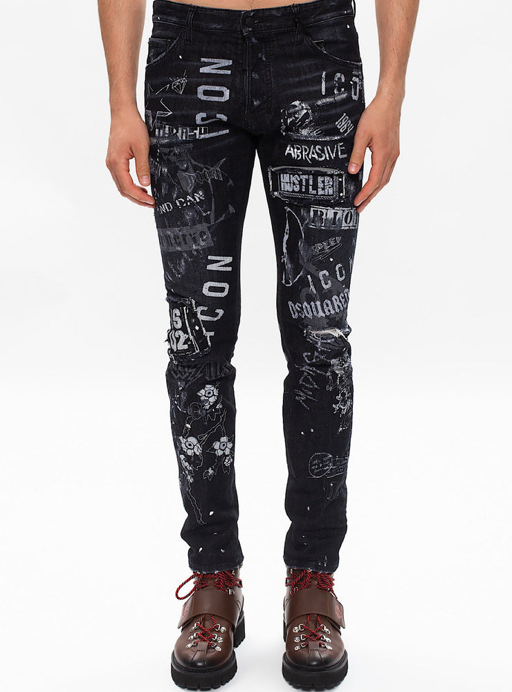 Dsquared2 Jeans - Icon Logos - Washed Black - S79LA0008