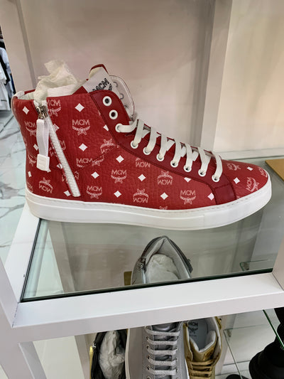 MCM Shoes - Visetos High Top - Red