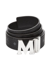 MCM Belt - Reversible - Black With Silver Buckle