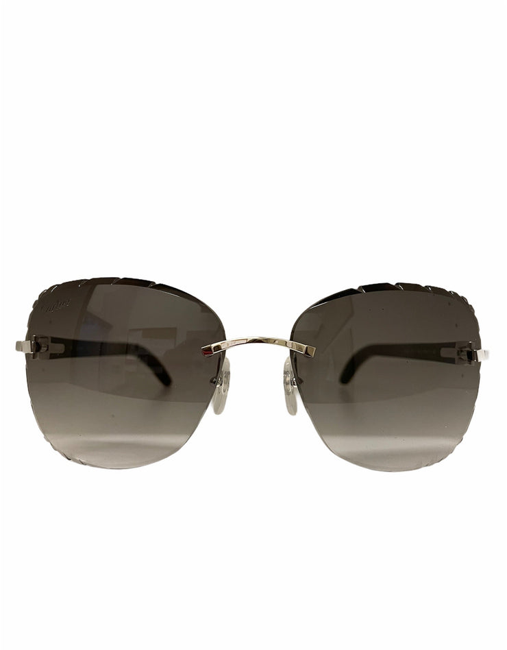 Cartier Glasses - Silver/White/Brown- CT0019RS-001