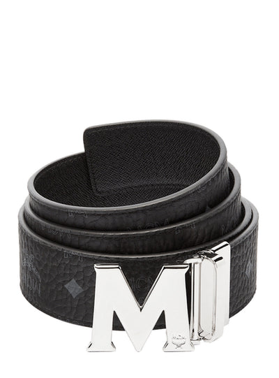 MCM Belt - Reversible - Black With Silver Buckle