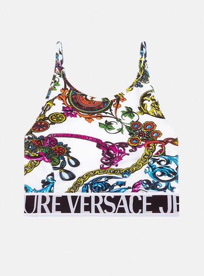 Versace Top - Lycra Print Baroque - White And Multi - 71HAM214