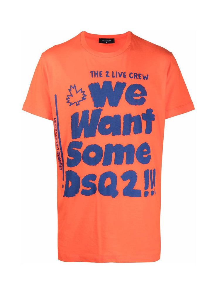 Dsquared2 T-Shirt - We Want Some - Orange And Blue - S74GD0873