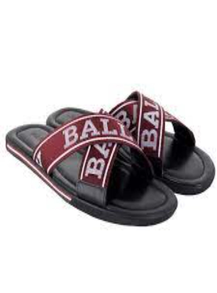 Bally Slides - Synthetic Fabric Crossover - Red and White - 6228387