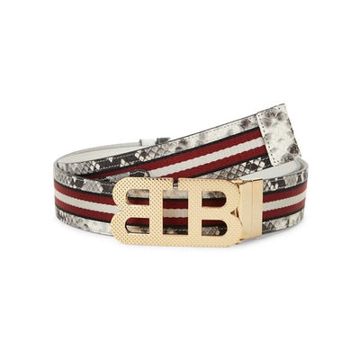 Bally Belt - White Snake Skin - White Gold - 6331snk