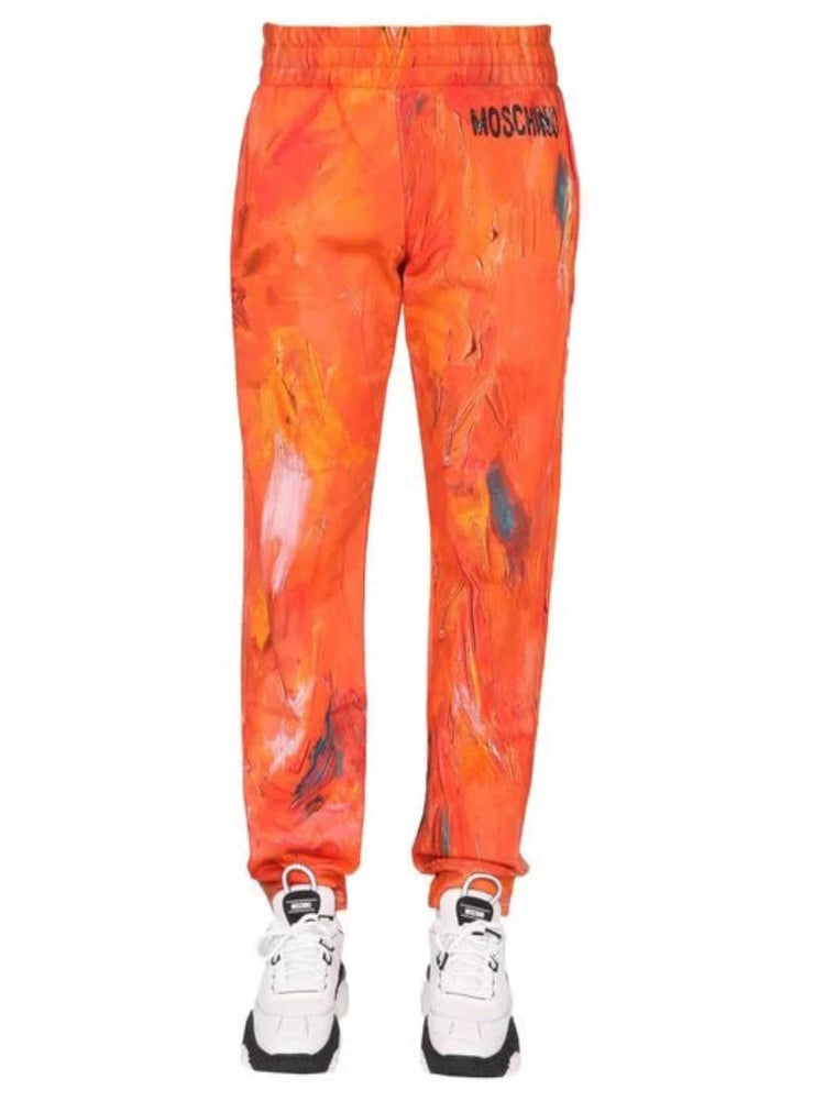 Moschino Sweatpants - Rubber Logo - Orange "painting"  -  AF008337