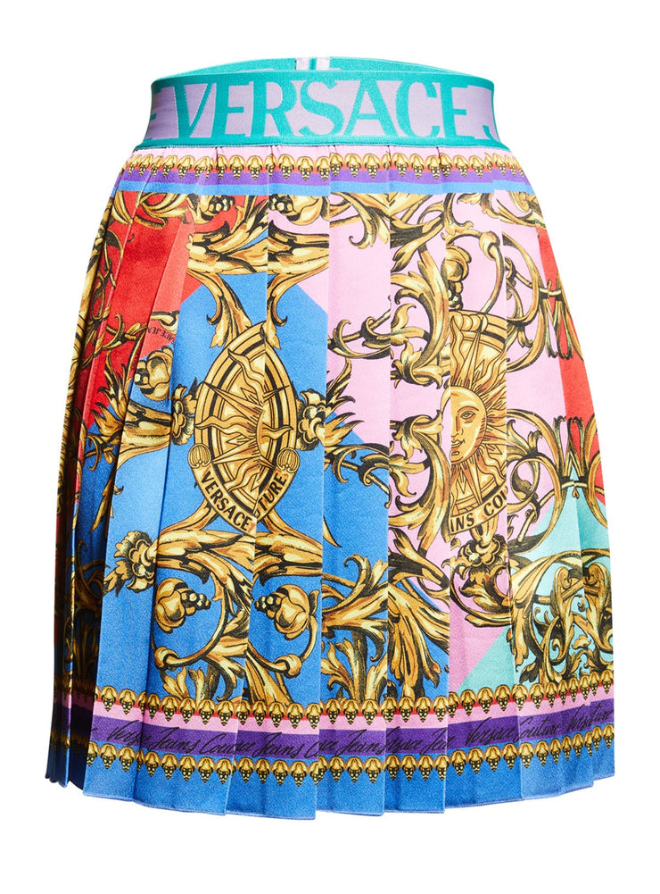 Versace Pleated Skirt - Garland Sun - Multicolor - 72HAE812