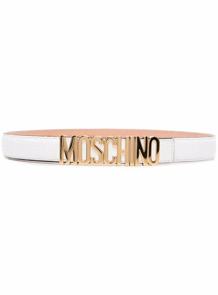 Moschino Belt - Letter Buckle - White Gold Buckle - A80098003 0063