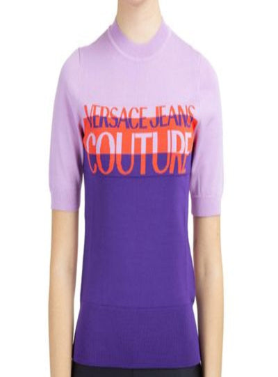 Versace T-Shirt - Knit Logo - Purple - 72HAFM01